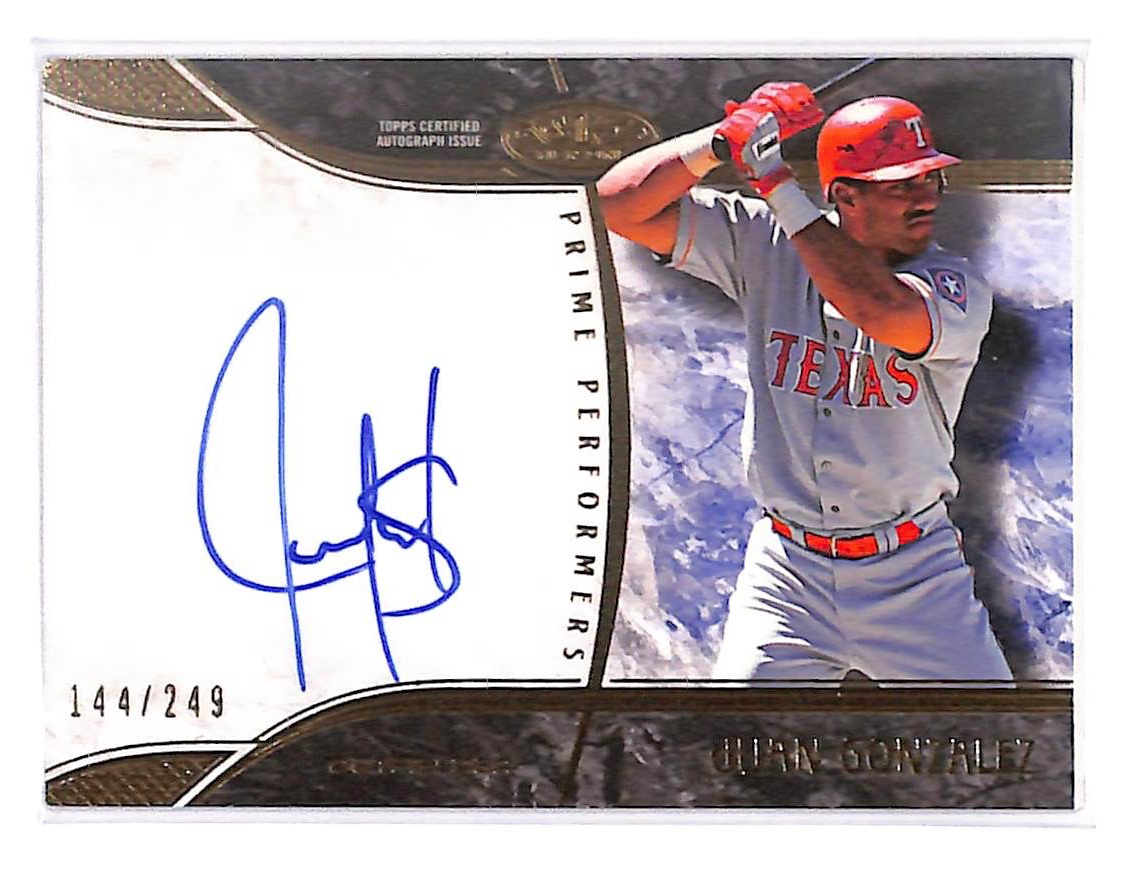 2015 Juan Gonzalez Topps Prime Performers Auto - PP-JG #144/249