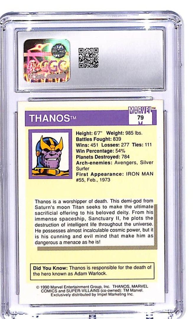 1990 Impel Marve Universe Series Thanos CGC 9.5 #79