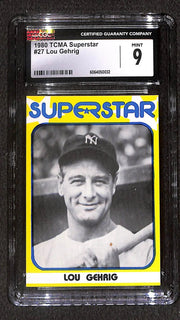 1980 TCMA Superstars Lou Gehrig (HOF) #27 CGC 9 Mint New York Yankees