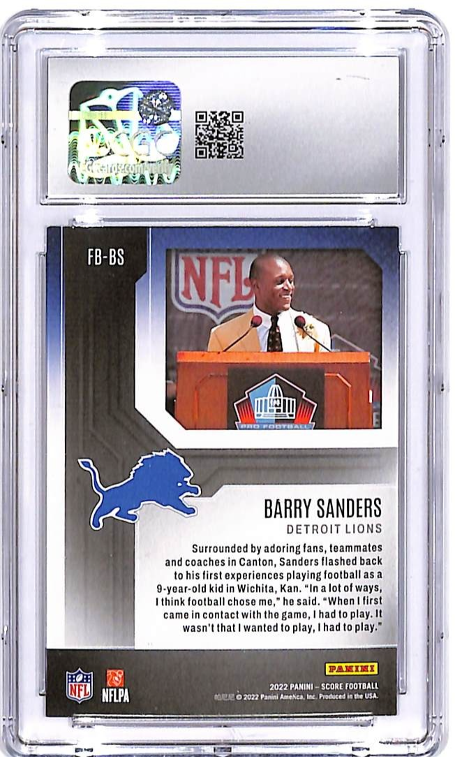 2022 Score Barry Sanders First Ballot CGC 9 Lions