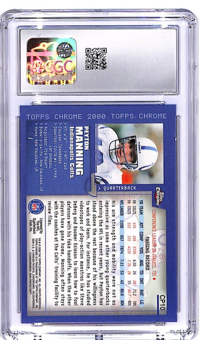 2000 Topps Chrome Peyton Manning Previews CP10 CGC 9.5 Colts