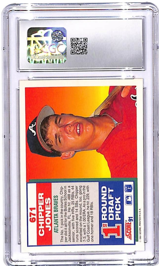 1991 Score Chipper Jones Rookie RC #671 CGC 10 Braves