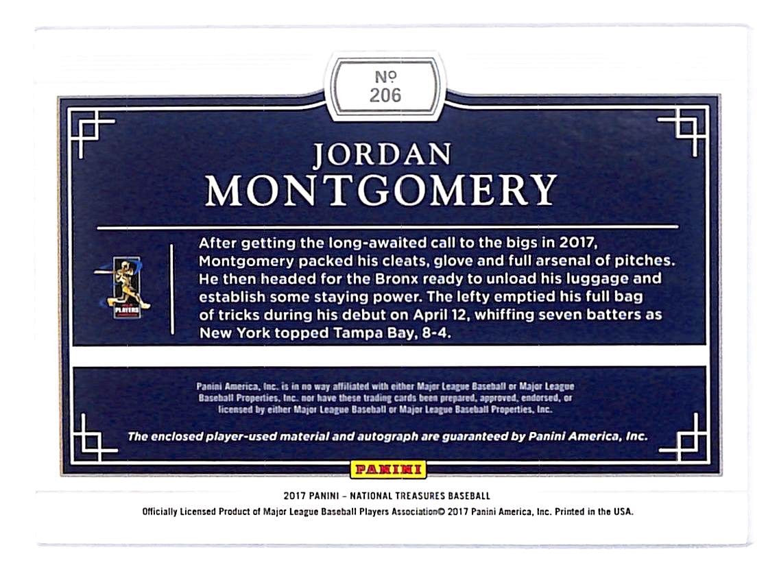 2017 Jordan Montgomery Panini National Treasures Auto Relic - 206  #13/49