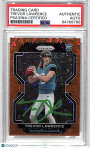 2021 Prizm Trevor Lawrence Auto Autograph Disco Rookie PSA Authentic Jaguars