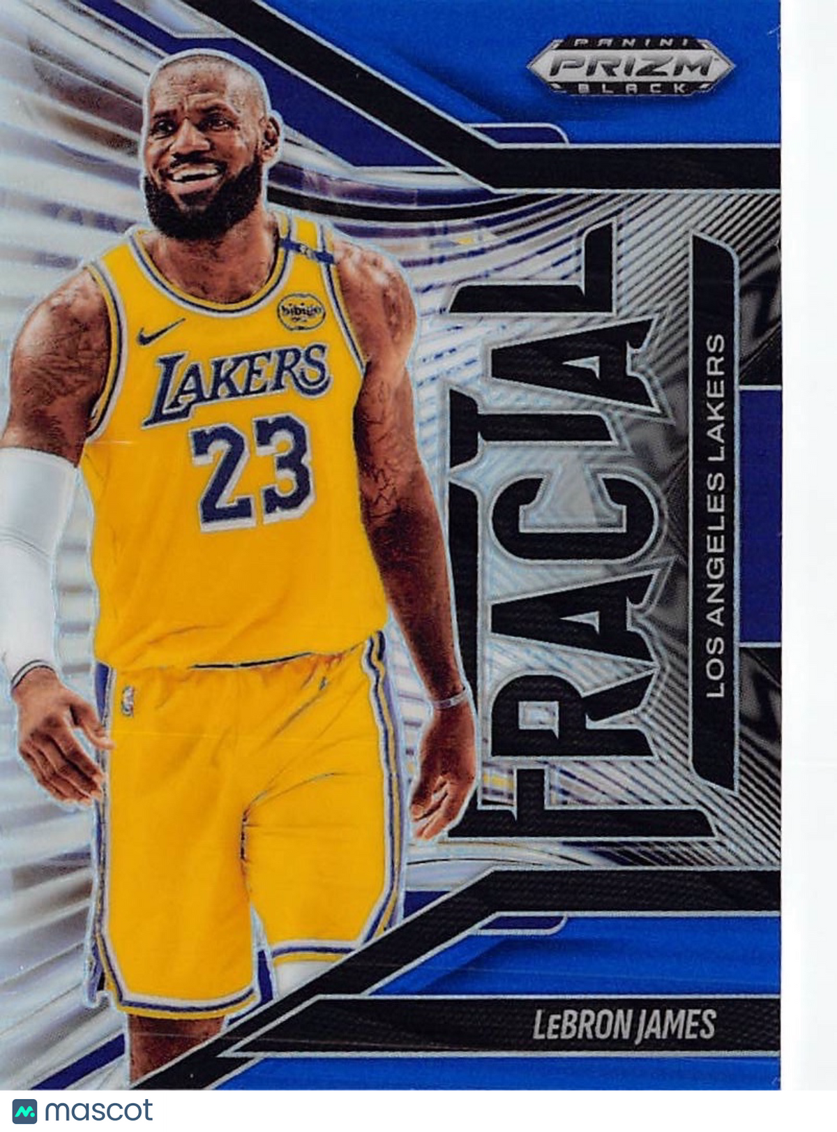 2025 Panini Prizm Black LeBron James Blue Fractal /199 #1 Los Angeles Lakers