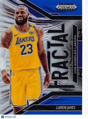 2025 Panini Prizm Black LeBron James Blue Fractal /199 #1 Los Angeles Lakers