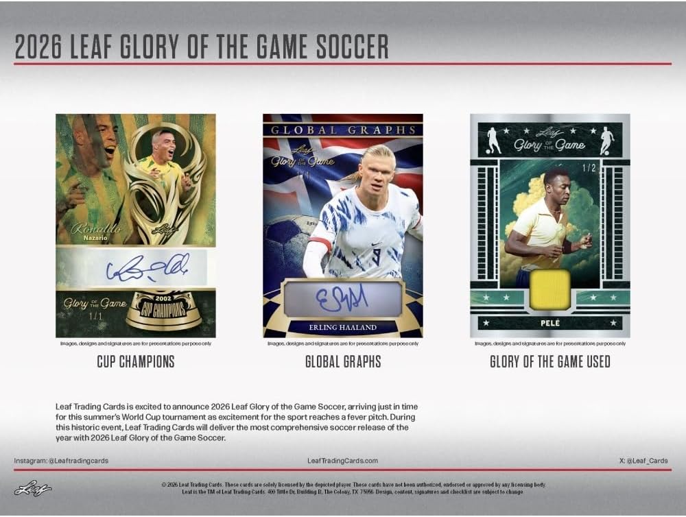 2026 Leaf Glory of the Game Soccer Hobby Box