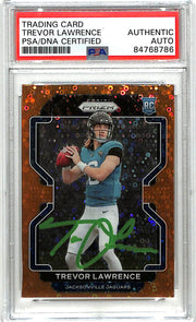 2021 Prizm Trevor Lawrence Rookie Disco Auto Autograph PSA DNA Authentic
