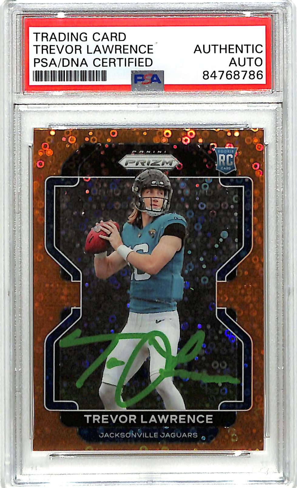 2021 Prizm Trevor Lawrence Rookie Disco Auto Autograph PSA DNA Authentic