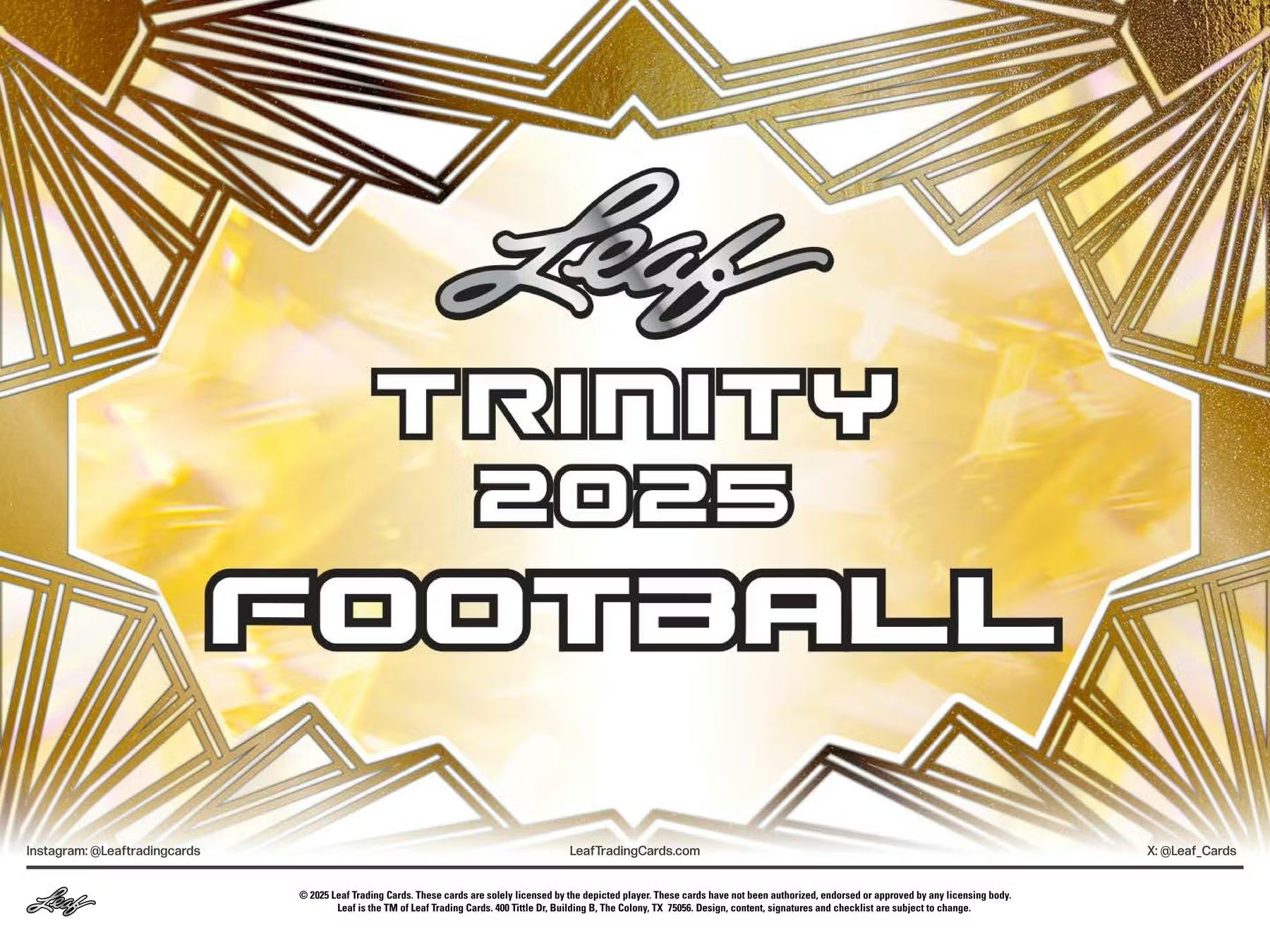 2025 Leaf Trinity Football Hobby Box