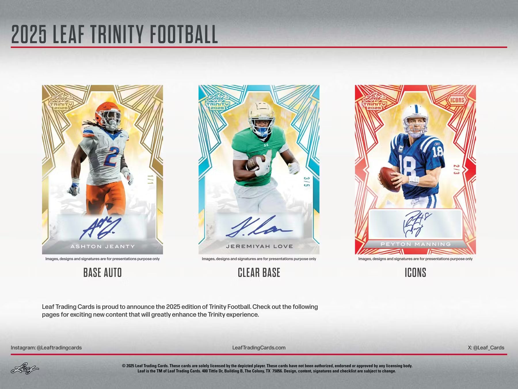 2025 Leaf Trinity Football Hobby Jumbo Box