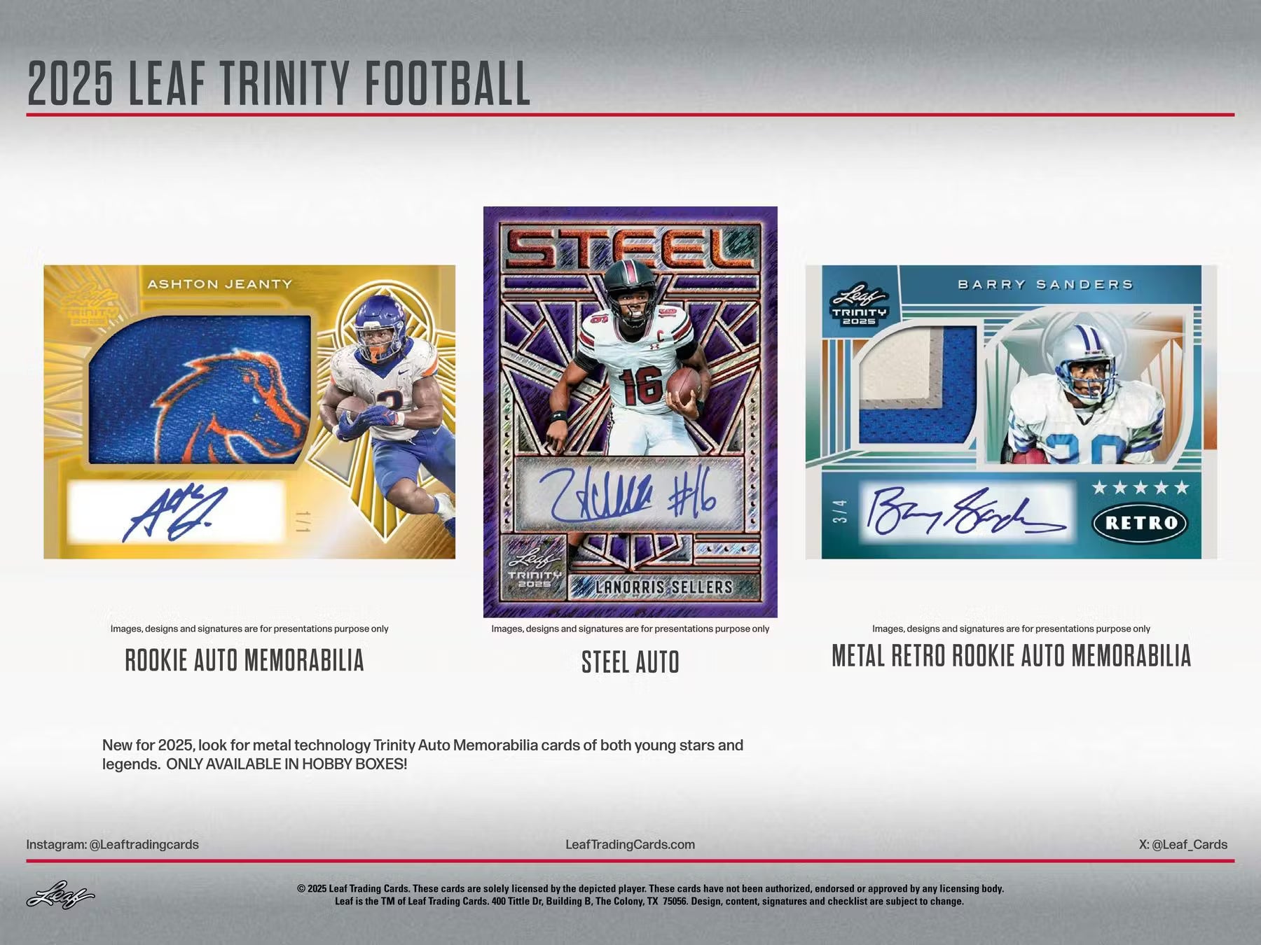 2025 Leaf Trinity Football Hobby Box