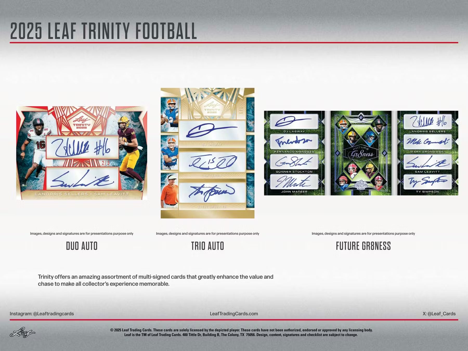 2025 Leaf Trinity Football Hobby Box