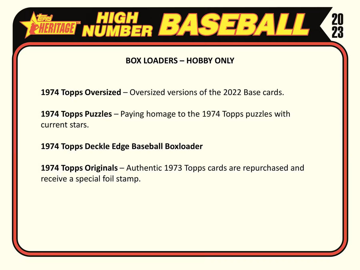 2023 Topps Heritage High Number Baseball Hobby Box