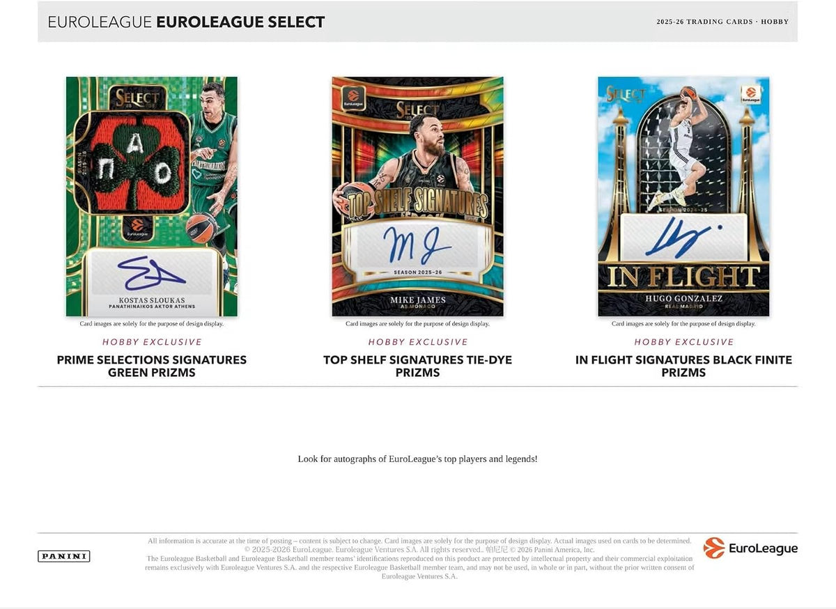 2025-26 Panini Select EuroLeague Basketball Hobby Box