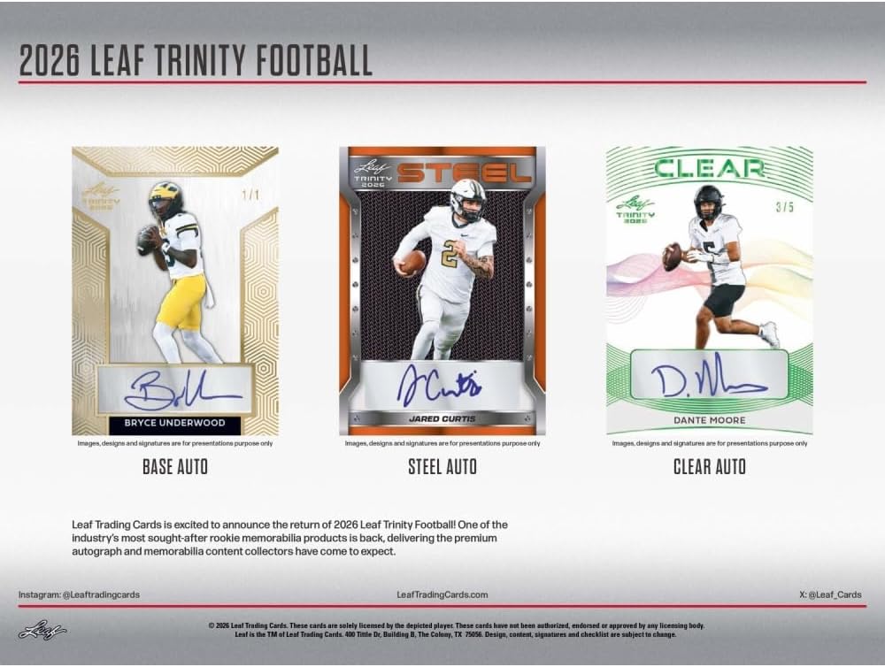 2026 Leaf Trinity Football Jumbo Box