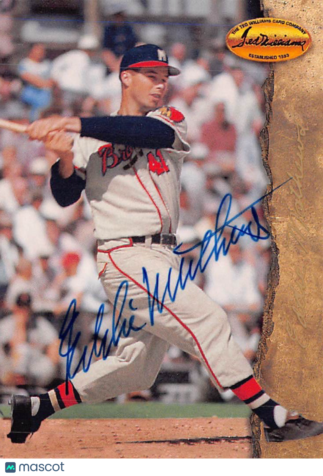 1994 Ted Williams Eddie Mathews Autograph #43 Milwaukee Braves