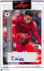 2022 Leaf Pro Set Soccer Kaide Gordon Rookie Autograph RC #PS-KG1 Liverpool FC
