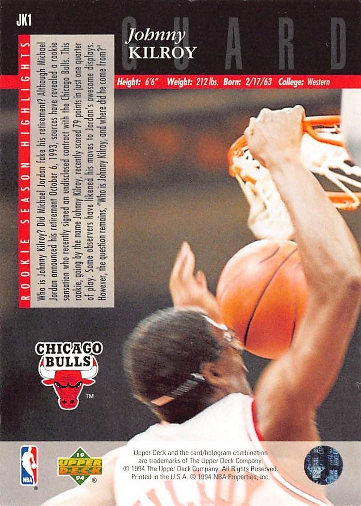 1994-95 Upper Deck Michael Jordan Johnny Kilroy #JK1 Chicago Bulls