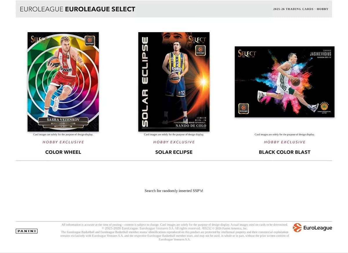 2025-26 Panini Select EuroLeague Basketball Hobby Box
