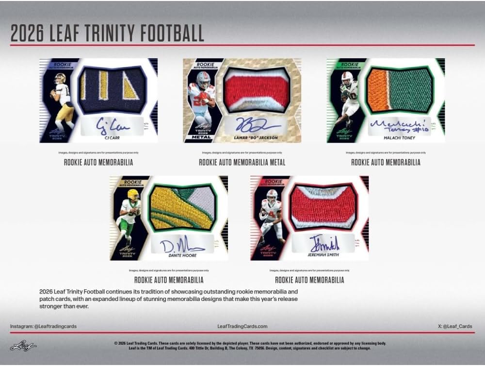 2026 Leaf Trinity Football Hobby Box