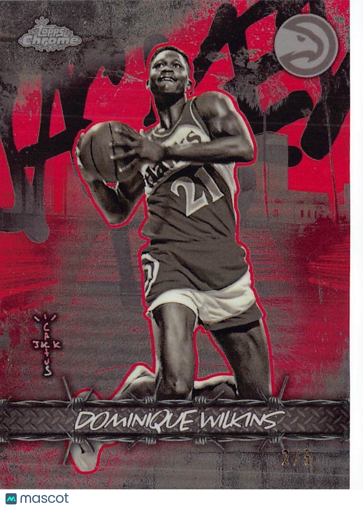 2025-26 Topps Chrome Cactus Jack Dominique Wilkins Red /5 #JU-40 Atlanta Hawks