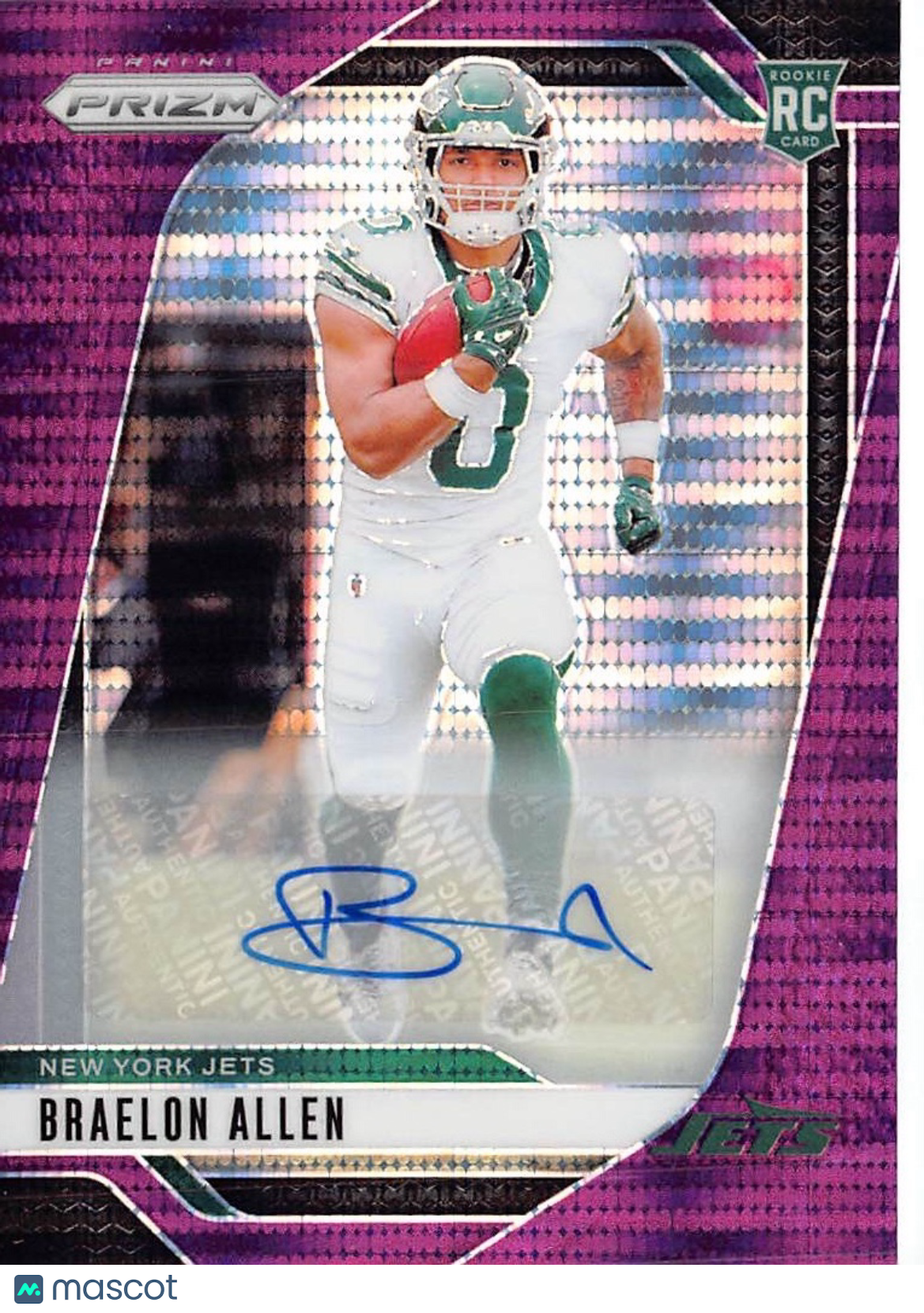 2024 Panini Prizm Braelon Allen Purple Pulsar Autograph Rookie RC #311 Jets