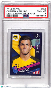 2018 Topps UEFA Champions League Christian Pulisic #150 PSA 8 Borussia Dortmund