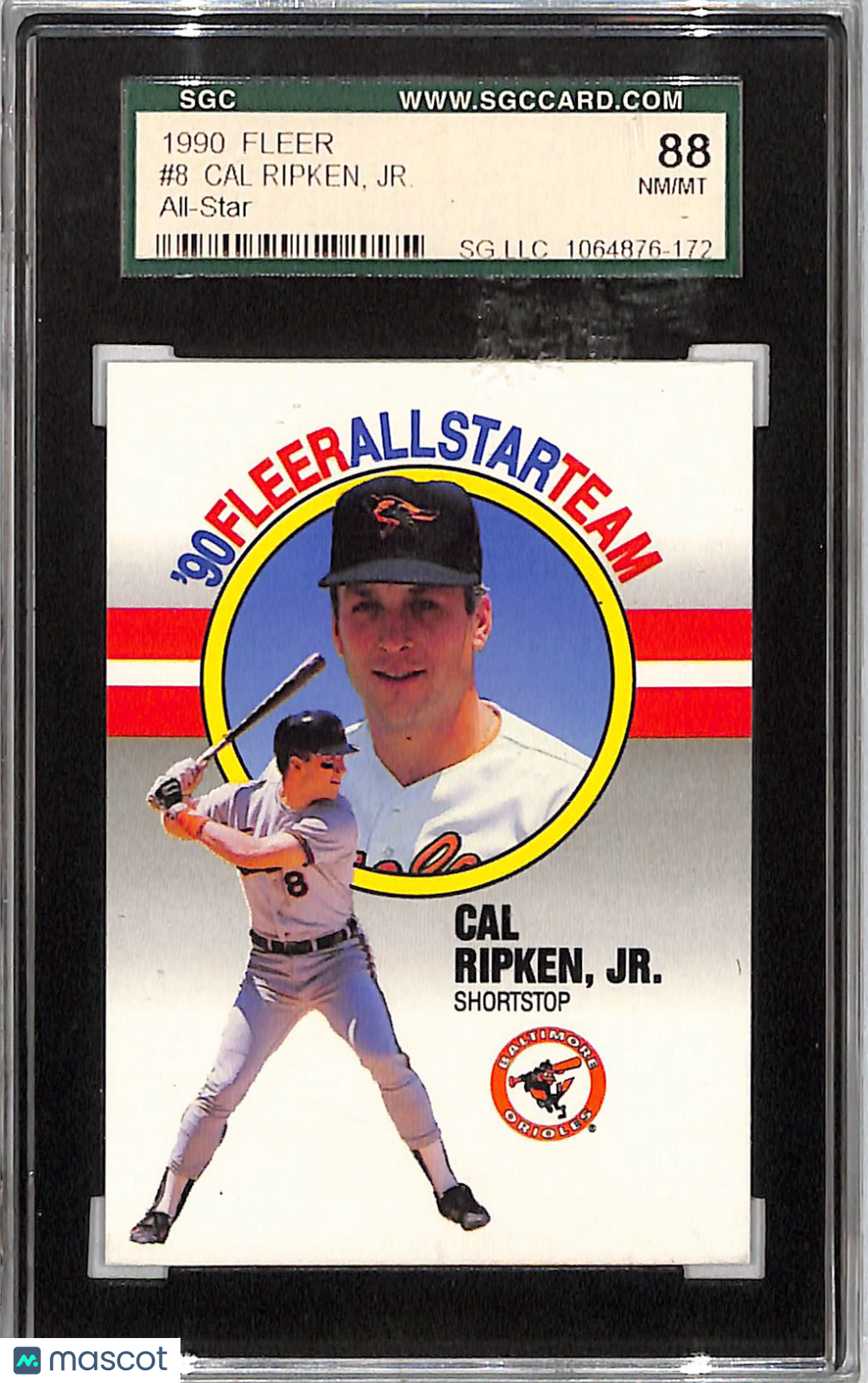 1990 Fleer Cal Ripken, Jr. All-Star #8 SGC 8 Baltimore Orioles