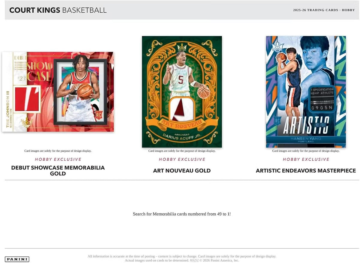 2025-26 Panini Court Kings Basketball Hobby Box