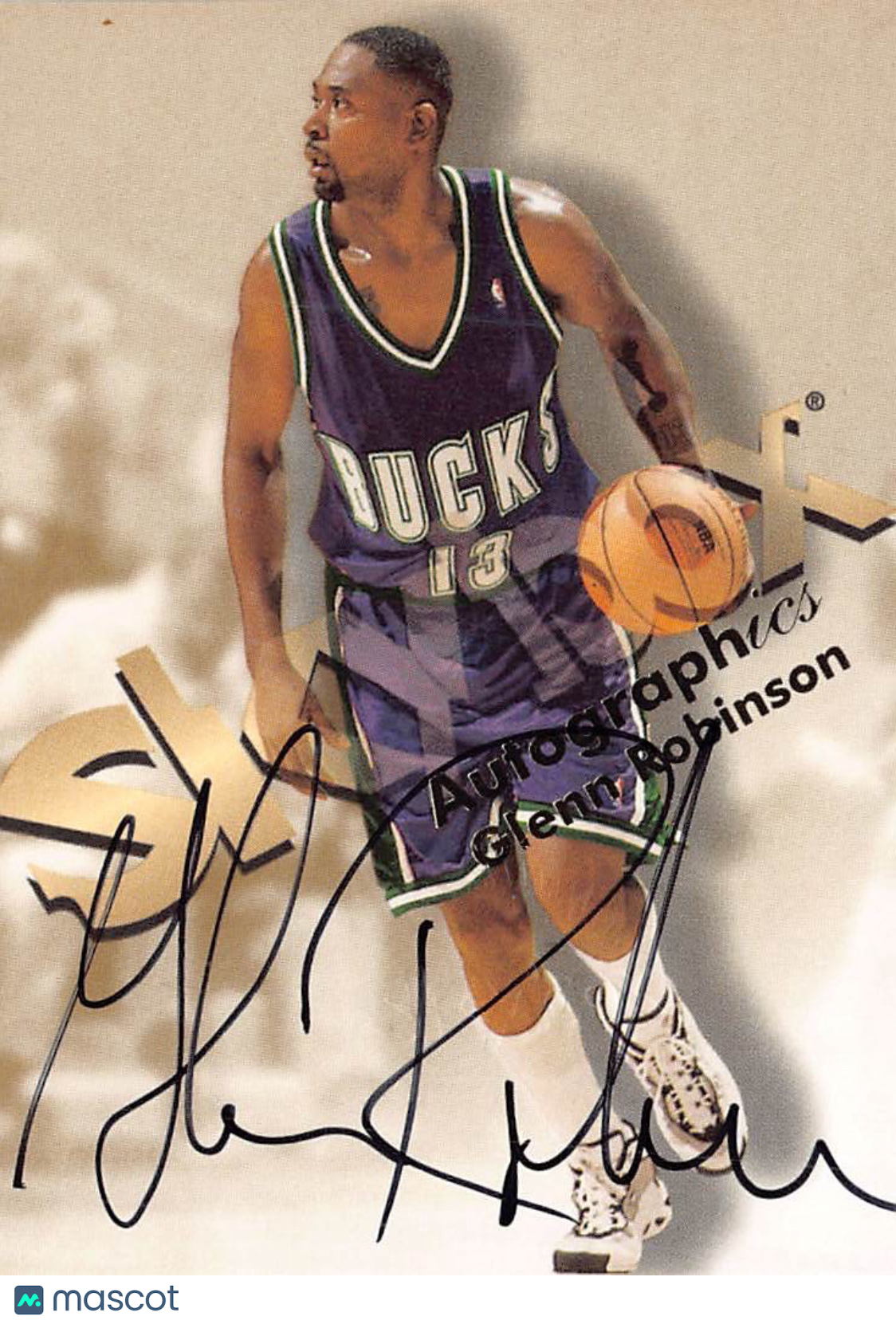 1998 SkyBox Autographics Glenn Robinson Auto Autograph Milwaukee Bucks