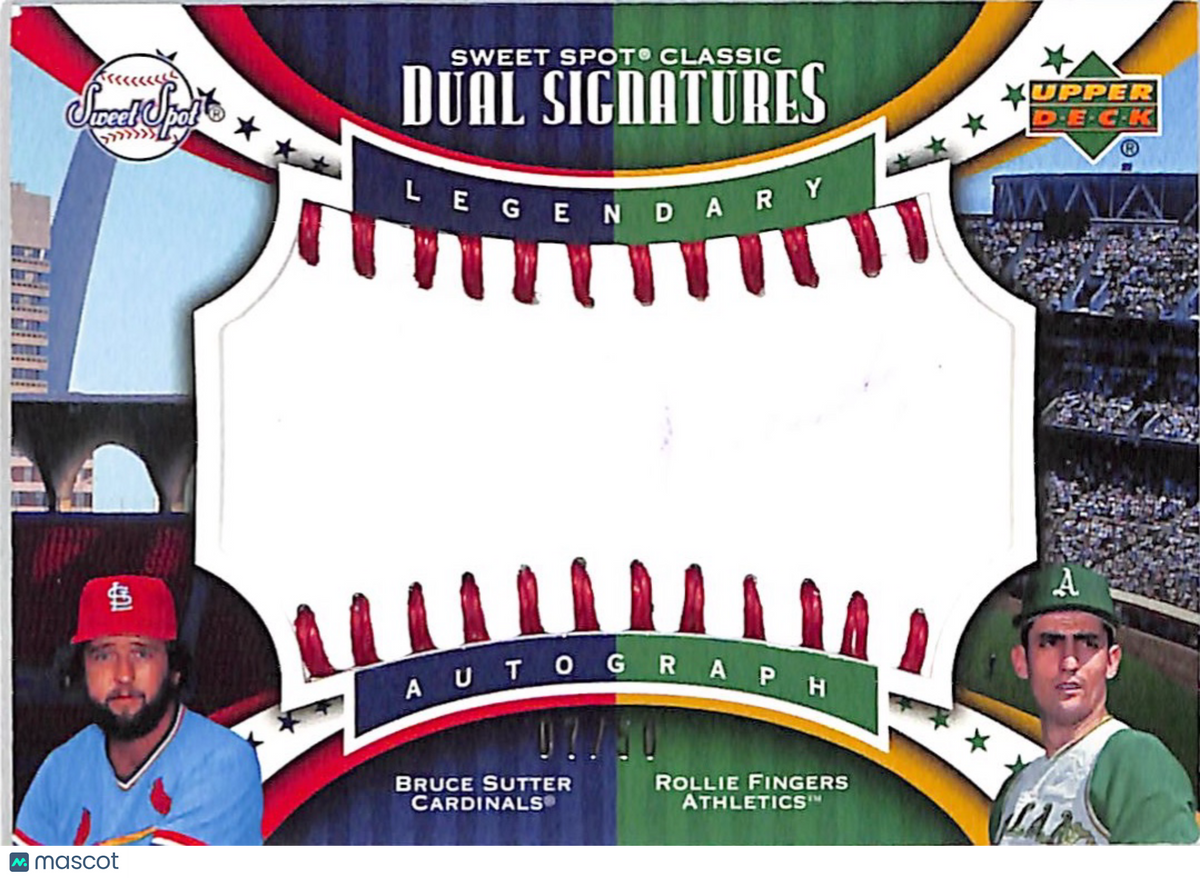2007 Upper Deck Sweet Spot Classic Bruce Sutter Rollie Fingers Auto /50 #SPDS-SF