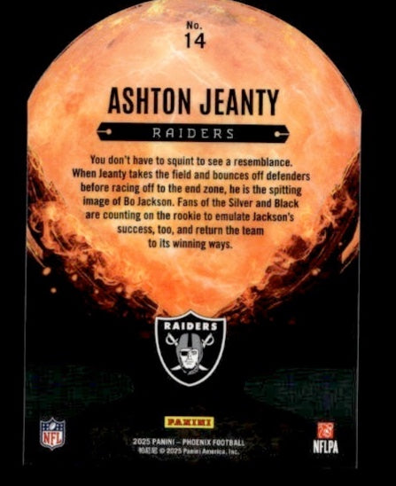 2025 Panini Phoenix Resurgent Ashton Jeanty Rookie RC #14 Las Vegas Raiders