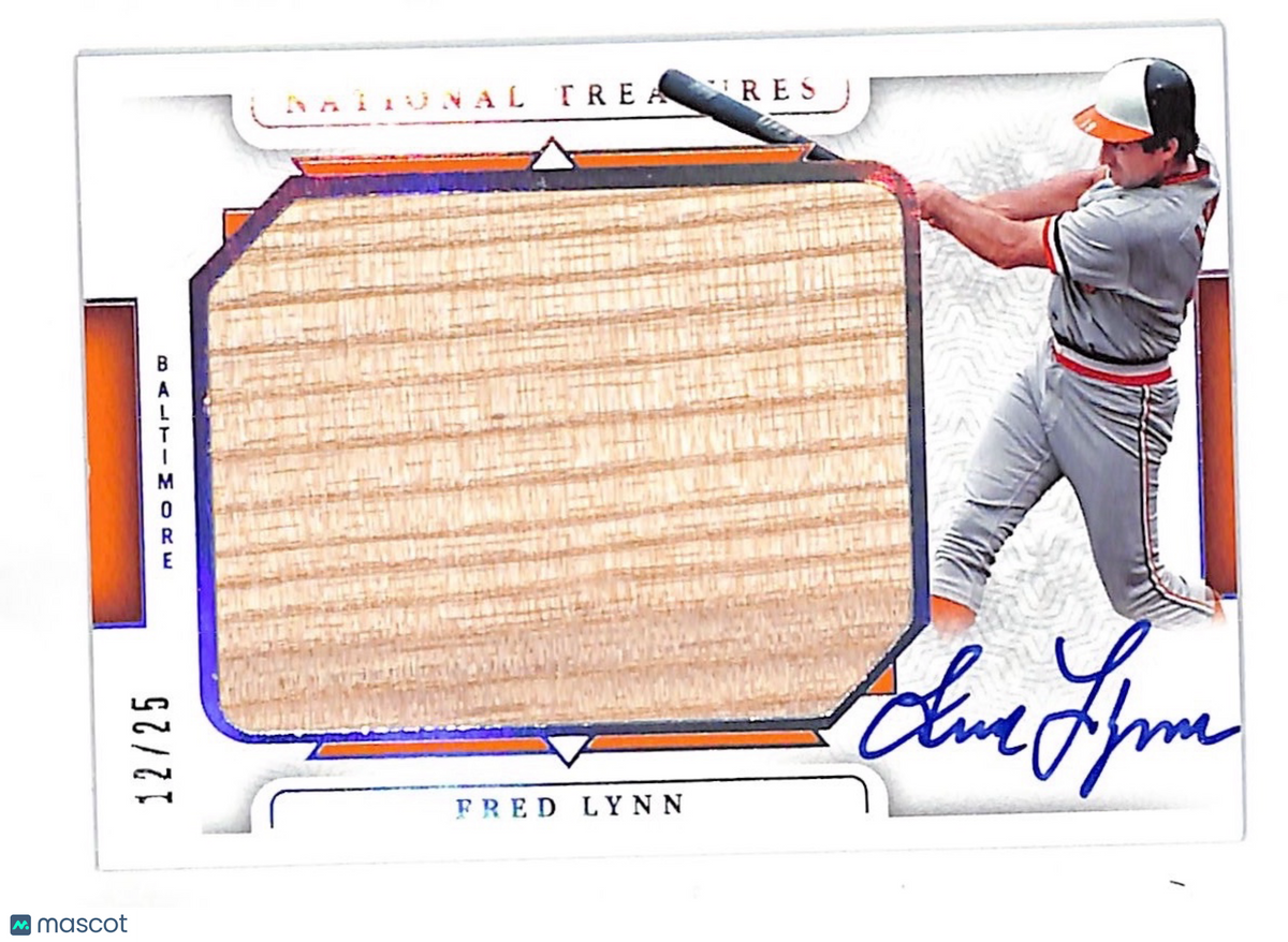 2018 Panini National Treasures Legendary Jumbo Lumber Fred Lynn Auto /25 Orioles