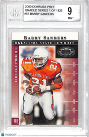 2000 Donruss Preferred QBC Barry Sanders /1125 #57 BGS 9 Oklahoma State