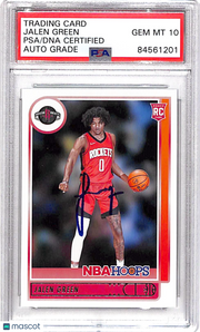 2021-22 Panini Hoops Jalen Green Auto Autograph Rookie #218 PSA Authentic
