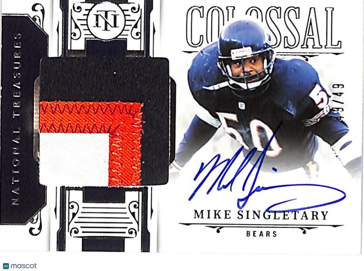 2026 Panini National Treasures Mike Singletary Patch Auto /49 #CS-MSY Bears