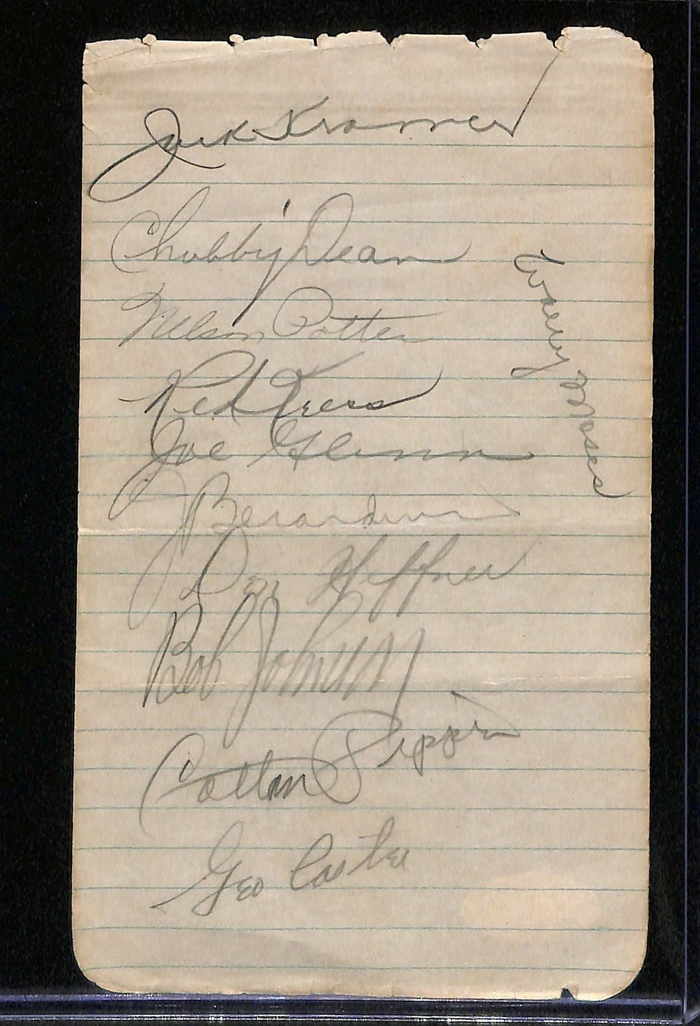 1939 Multi Signed Team 4.5"x7" Sheet Philadelphia and St. Louis JSA Authentic