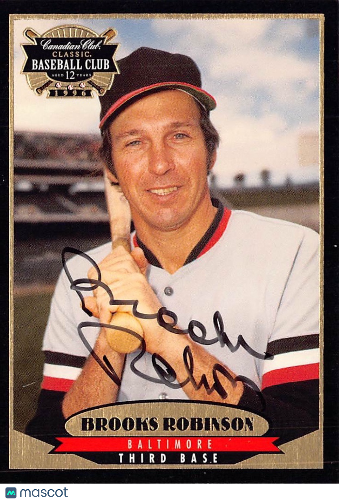 1996 Canadian Club Classic Baseball Club Brooks Robinson Auto #2 Orioles