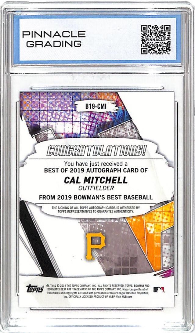 2019 Bowman's Best Cal Mitchell Blue Refractor Auto /150 Rookie CMI Pinnacle 9