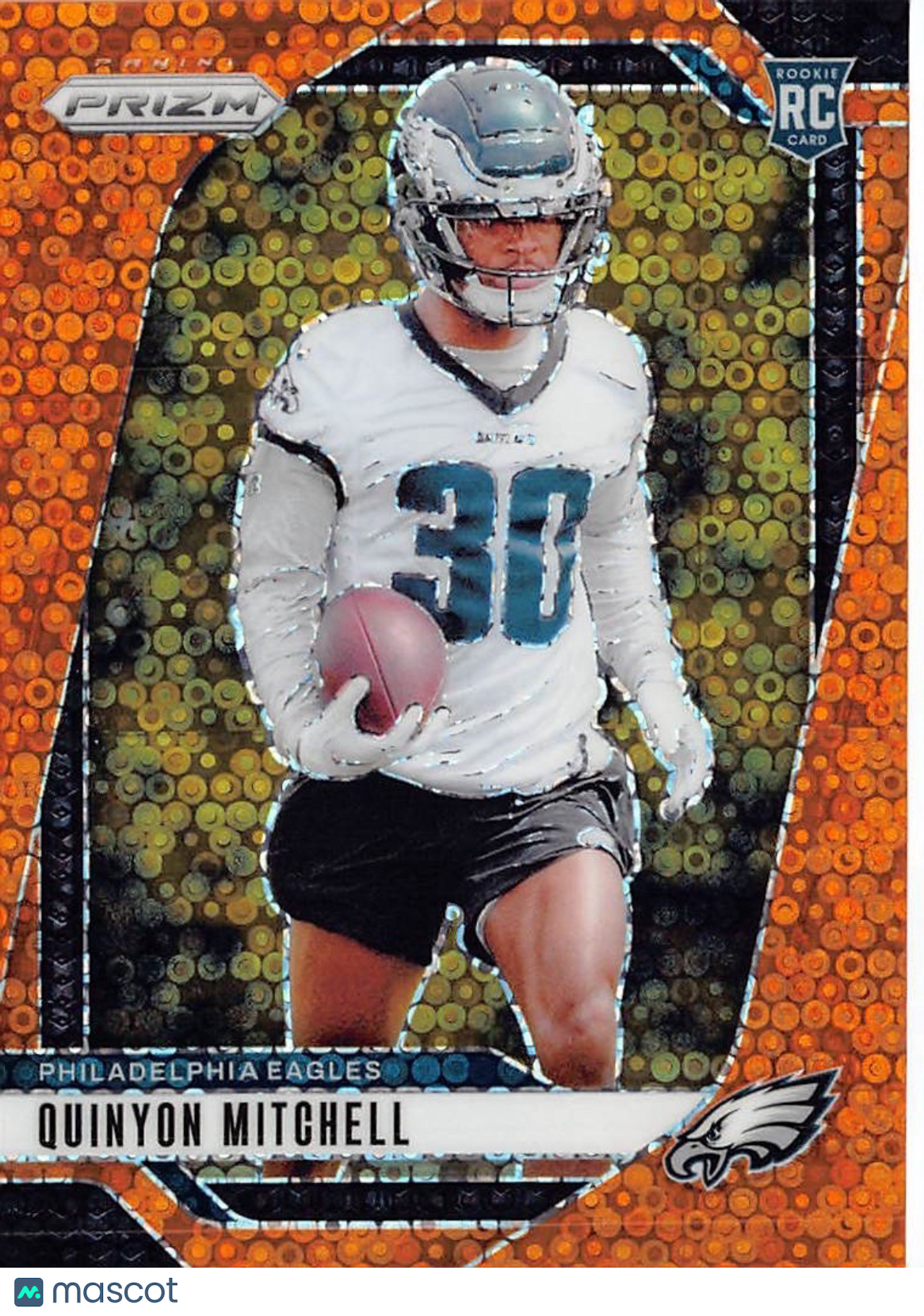 2024 Panini Prizm Football Quinyon Mitchell Orange Disco Rookie RC #381 Eagles