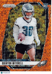 2024 Panini Prizm Football Quinyon Mitchell Orange Disco Rookie RC #381 Eagles