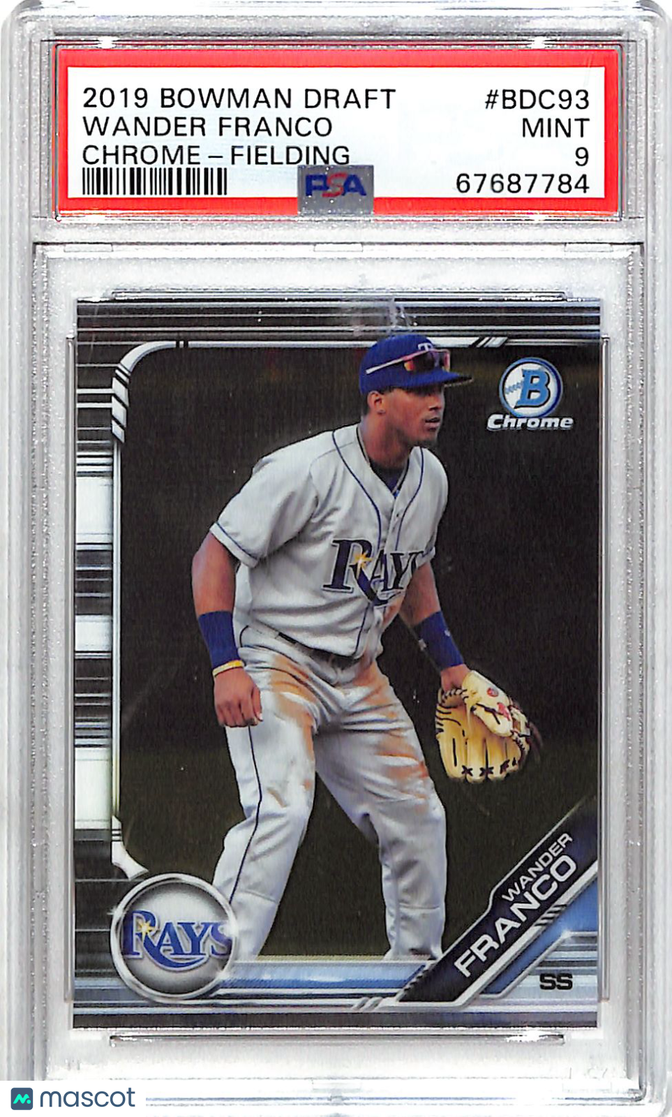 2019 Bowman Draft Wander Franco #BDC93 Chrome Fielding PSA 9
