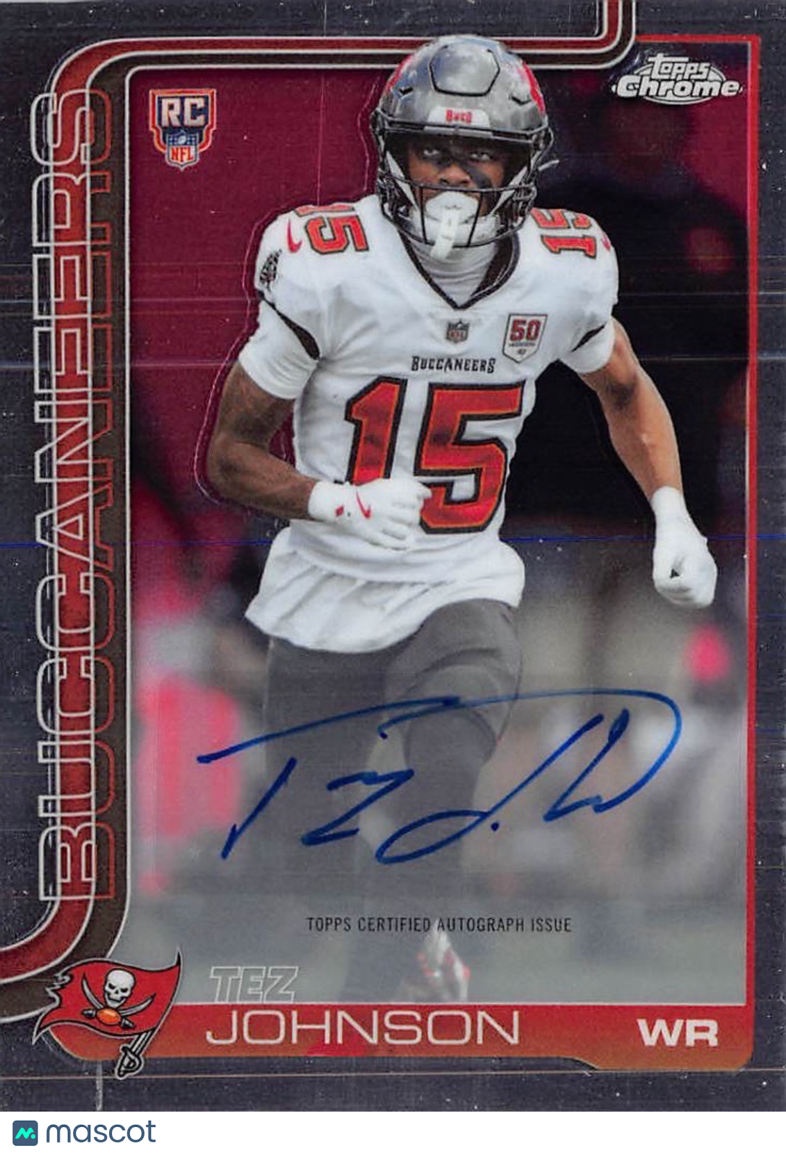 2025 Topps Chrome Tez Johnson Rookie Autograph RC #RA-TJ Tampa Bay Buccaneers