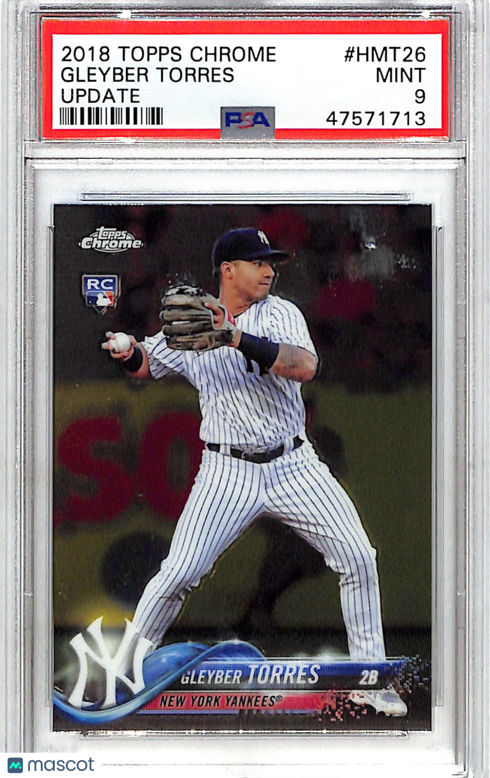 2018 Topps Chrome Update Gleyber Torres #HMT26 PSA 9