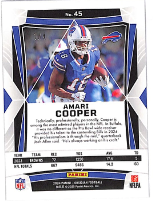 2024 Panini Obsidian Amari Cooper Nebula /4 #183 Buffalo Bills