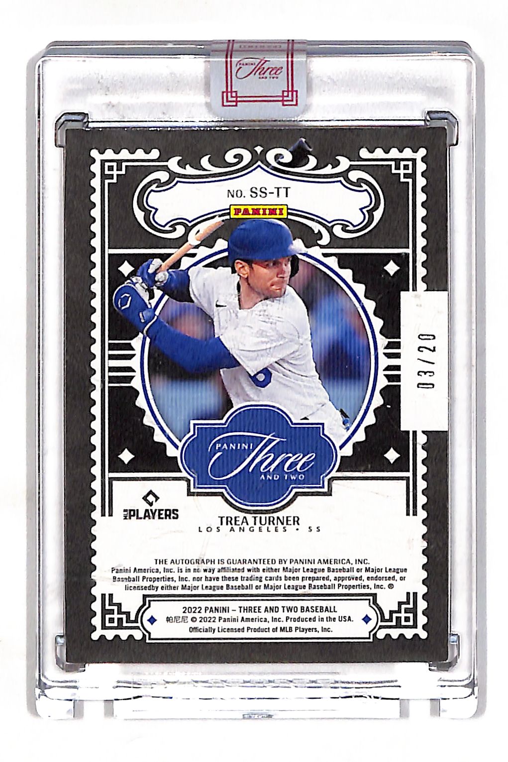 2022 Panini Three and Two Baseball Trea Turner Superstar Auto /20 #SS-TT Dodgers