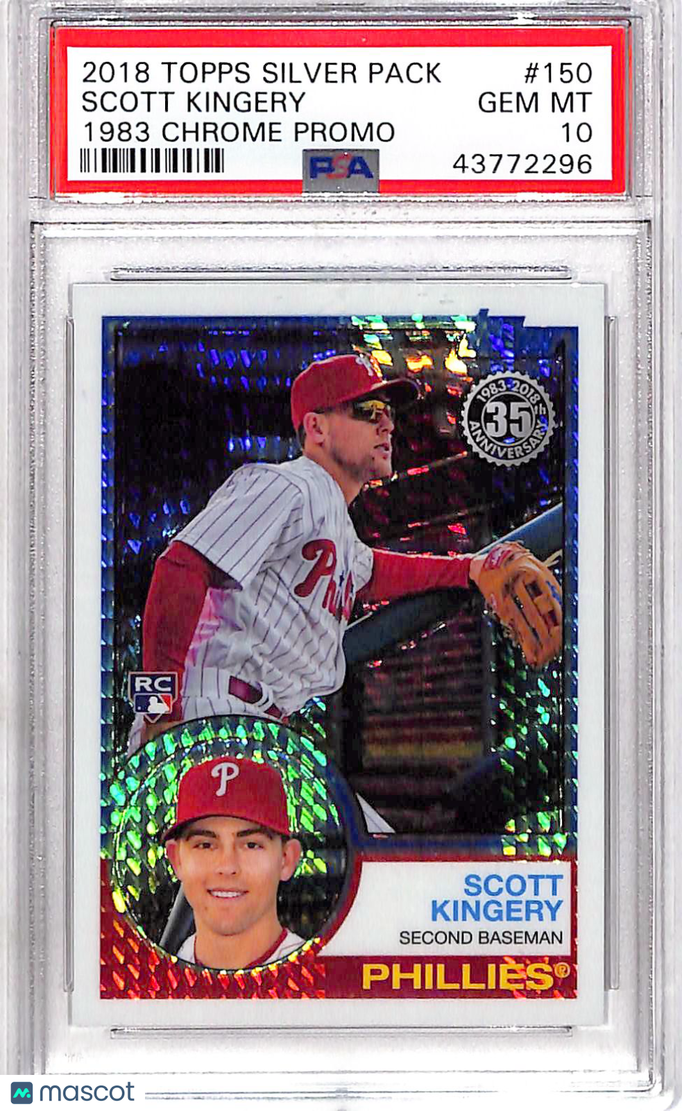 2018 Topps Silver Pack 1983 Chrome Promo Scott Kingery #150 PSA 10
