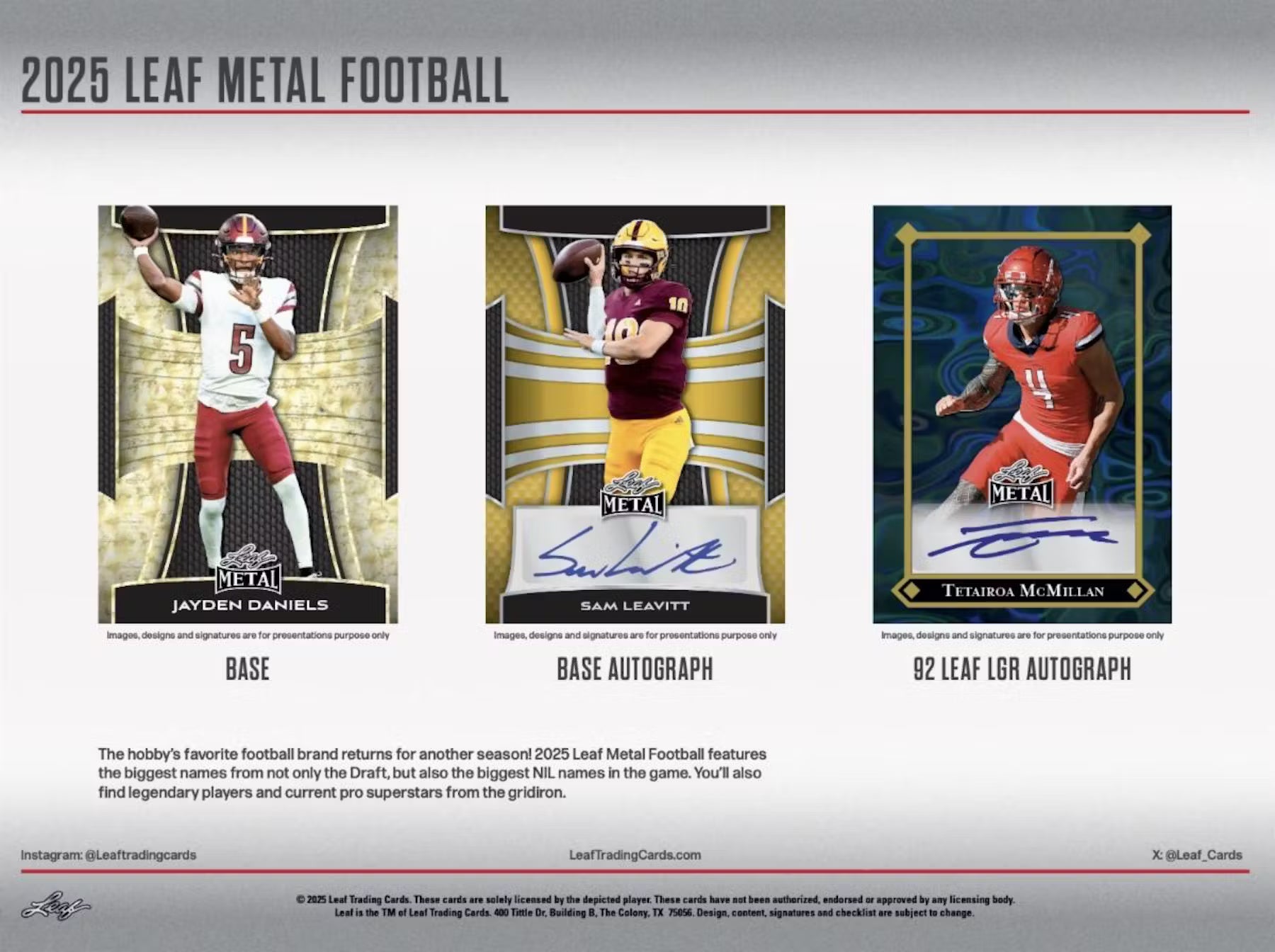 2025 Leaf Metal Football Hobby Box