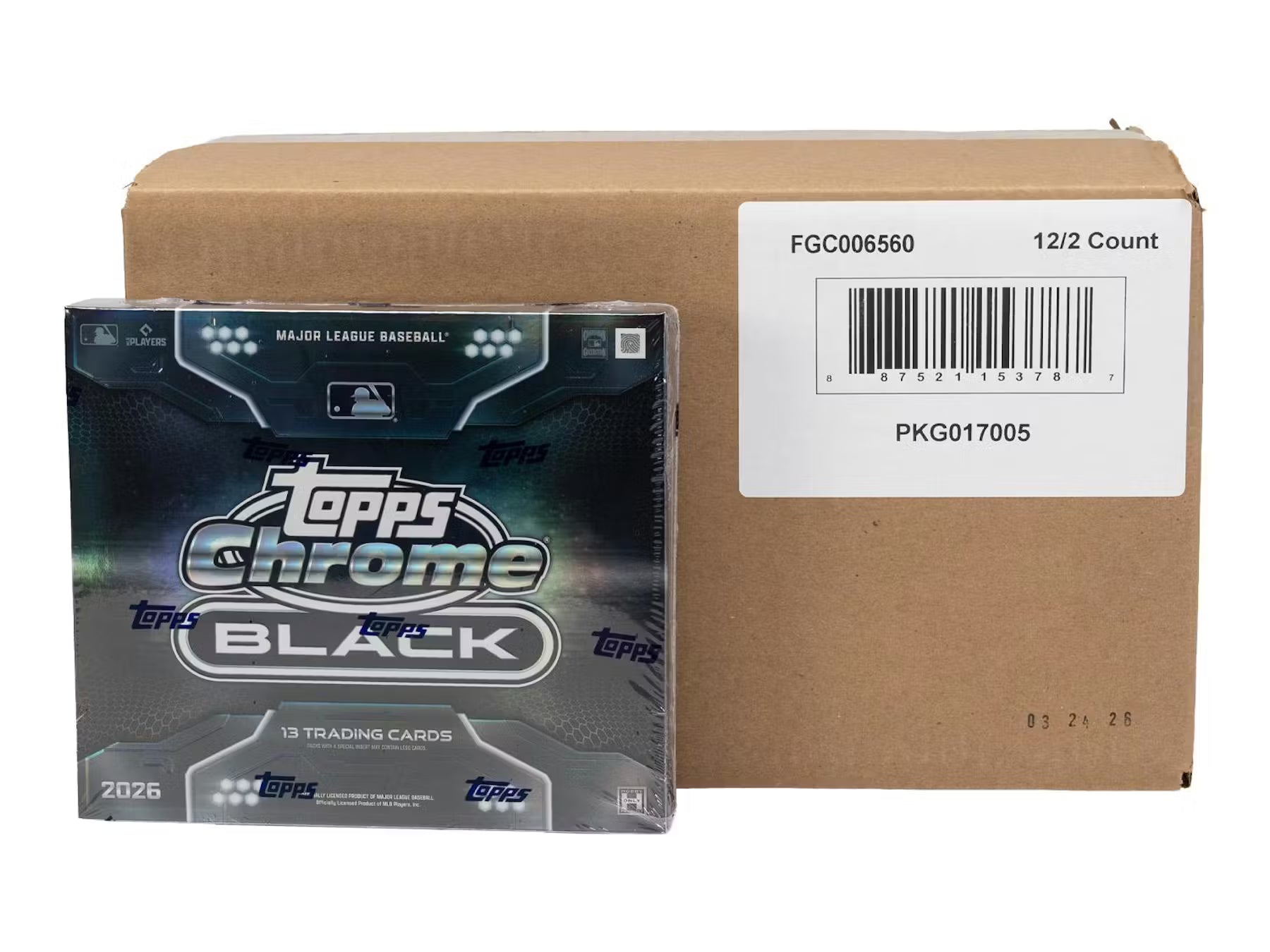 2026 Topps Chrome Black Baseball Hobby 12-Box Case